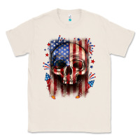 Natural 4th of July skull American flag Classic Tee - Neo Western