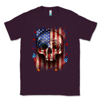Plum 4th of July skull American flag Classic Tee - Neo Western
