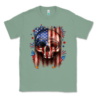 Sage 4th of July skull American flag Classic Tee - Neo Western