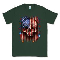Sports Green 4th of July skull American flag Classic Tee - Neo Western