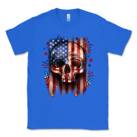 True Royal 4th of July skull American flag Classic Tee - Neo Western