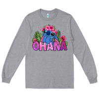 Heather Grey ohana stitch Long Sleeve Tee - Zillion Design Studio