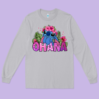 Ohana Stitch Long Sleeve Tee Designed By Zillion Design Studio