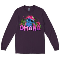 Plum ohana stitch Long Sleeve Tee - Zillion Design Studio