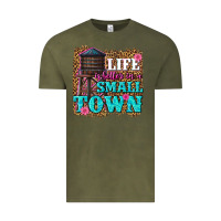 Vintage Olive life is better in a small town Vintage Tee - texasbilliewilder