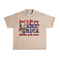 French Oak land of the free america because of the brave Urban Heavy Tee - texasbilliewilder