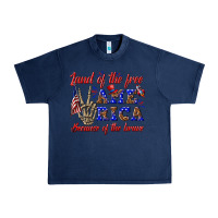 Navy land of the free america because of the brave Urban Heavy Tee - texasbilliewilder