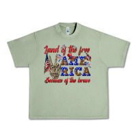 Oil Green land of the free america because of the brave Urban Heavy Tee - texasbilliewilder