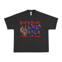 Pigment Black land of the free america because of the brave Urban Heavy Tee - texasbilliewilder