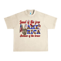 Land Of The Free America Because Of The Brave Urban Heavy Tee | Teevron