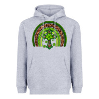Heather Grey Western Shamrock Cross Rainbow Heavyweight Hoodie - Artiststas