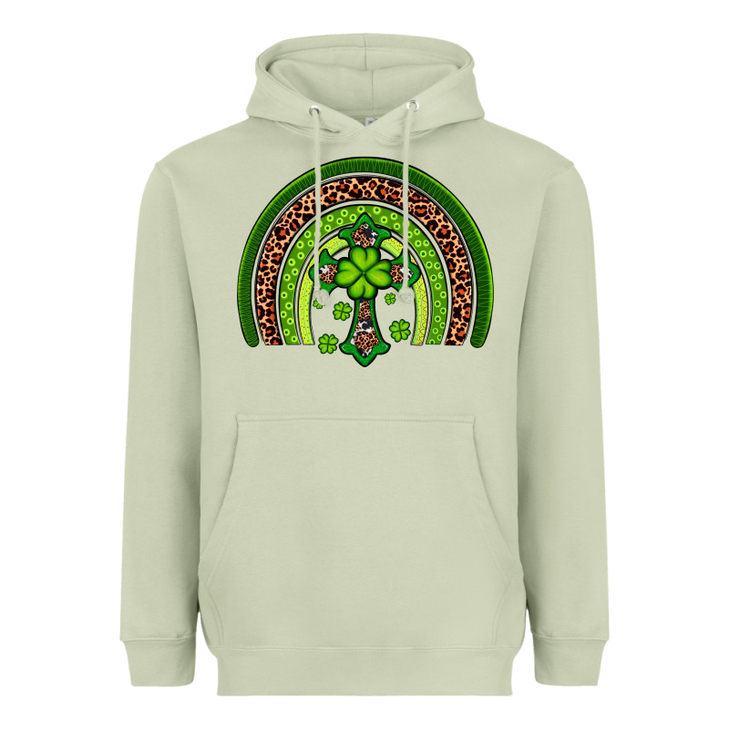 Western Shamrock Cross Rainbow Heavyweight Hoodie by Artiststas | Teevron