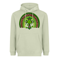 Matcha Western Shamrock Cross Rainbow Heavyweight Hoodie - Artiststas