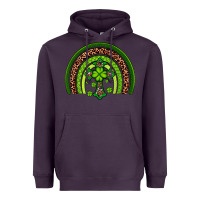 Plum Western Shamrock Cross Rainbow Heavyweight Hoodie - Artiststas