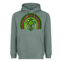 Sage Western Shamrock Cross Rainbow Heavyweight Hoodie - Artiststas