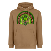 Toasted Coconut Western Shamrock Cross Rainbow Heavyweight Hoodie - Artiststas
