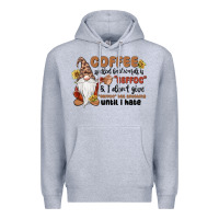 Heather Grey coffee spelled backwards is eeffoc & i don't give Premium Hoodie - MaliasSmallBusiness