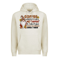 Oatmeal Heather coffee spelled backwards is eeffoc & i don't give Premium Hoodie - MaliasSmallBusiness