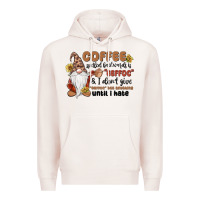 Pale Pink coffee spelled backwards is eeffoc & i don't give Premium Hoodie - MaliasSmallBusiness