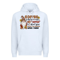 White coffee spelled backwards is eeffoc & i don't give Premium Hoodie - MaliasSmallBusiness