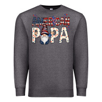 Charcoal Heather american papa with gnome Premium Sweatshirt - NancyCooperArtShop