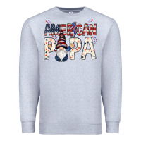 Heather Grey american papa with gnome Premium Sweatshirt - NancyCooperArtShop
