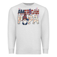 Oatmeal Heather american papa with gnome Premium Sweatshirt - NancyCooperArtShop