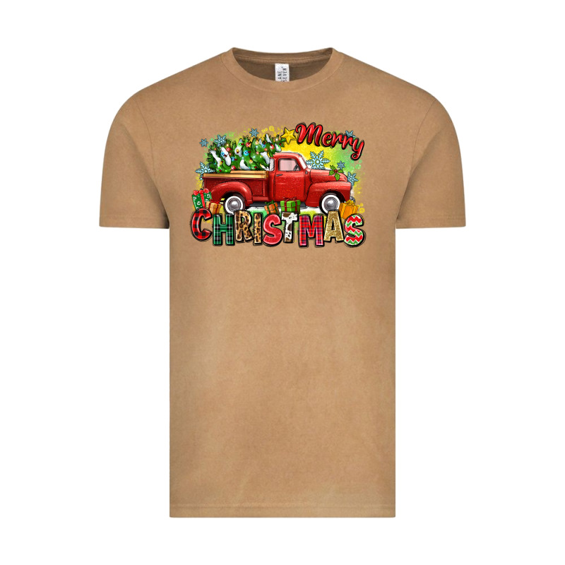 Merry Christmas Truck Vintage Tee by Zillion Design Studio | Teevron