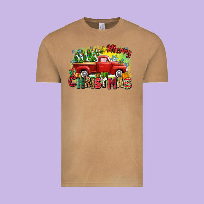 Merry Christmas Truck Vintage Tee Designed By Zillion Design Studio