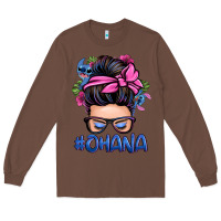 Chestnut ohana stitch messy bun Long Sleeve Tee - Zillion Design Studio