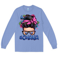 Colony Blue ohana stitch messy bun Long Sleeve Tee - Zillion Design Studio
