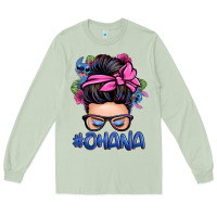 Matcha ohana stitch messy bun Long Sleeve Tee - Zillion Design Studio