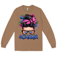 Toasted Coconut ohana stitch messy bun Long Sleeve Tee - Zillion Design Studio