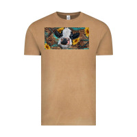 Vintage Camel Baby cow with sunflower and leopard Vintage Tee - RanaPortraitStore
