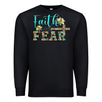 Black faith over fear with cross Premium Sweatshirt - BarkalooDesign
