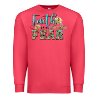 Cardinal faith over fear with cross Premium Sweatshirt - BarkalooDesign