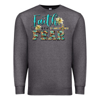Charcoal Heather faith over fear with cross Premium Sweatshirt - BarkalooDesign