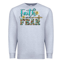 Heather Grey faith over fear with cross Premium Sweatshirt - BarkalooDesign