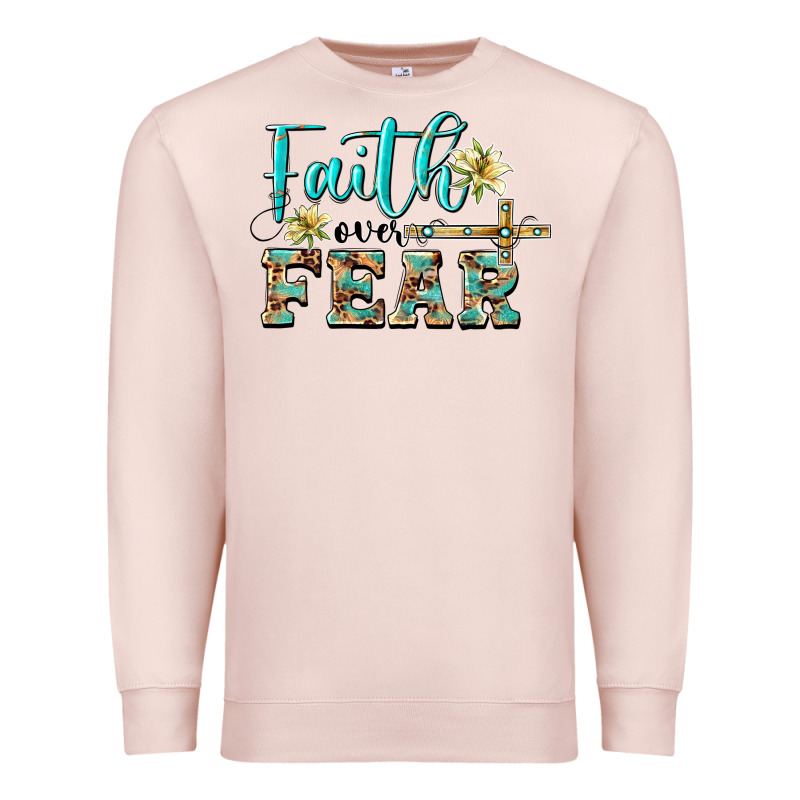 Faith Over Fear With Cross Premium Sweatshirt by BarkalooDesign | Teevron