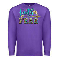 Purple faith over fear with cross Premium Sweatshirt - BarkalooDesign