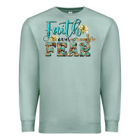Seafoam faith over fear with cross Premium Sweatshirt - BarkalooDesign