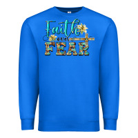 True Royal faith over fear with cross Premium Sweatshirt - BarkalooDesign