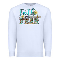 White faith over fear with cross Premium Sweatshirt - BarkalooDesign