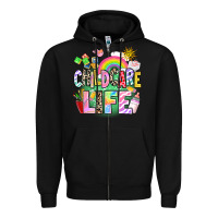 Black childcare life Zipper Hoodie - AdoDesignShop