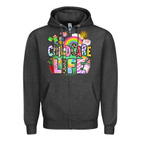 Charcoal Heather childcare life Zipper Hoodie - AdoDesignShop