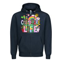 Navy childcare life Zipper Hoodie - AdoDesignShop
