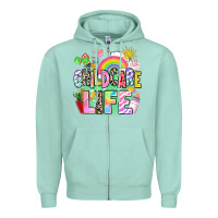 Seafoam childcare life Zipper Hoodie - AdoDesignShop