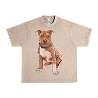 French Oak brown pitbull Urban Heavy Tee - RanaPortraitStore
