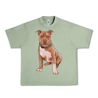 Oil Green brown pitbull Urban Heavy Tee - RanaPortraitStore