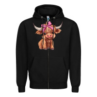 Black cute  heifer Zipper Hoodie - AdoDesignShop